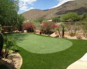 Private Backyard Putting Green in Artificial Grass