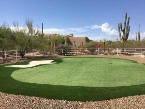 Private Backyard Putting Green in Artificial Grass Paradise Valley