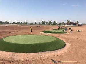 installation of asu golf team artificial turf practice facility