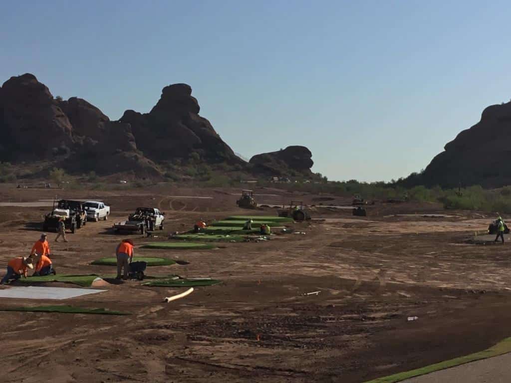 Construction of ASU Golf Team practice facility | Celebrity Greens Phoenix Phil Mickelson designed target course at ASU under construction