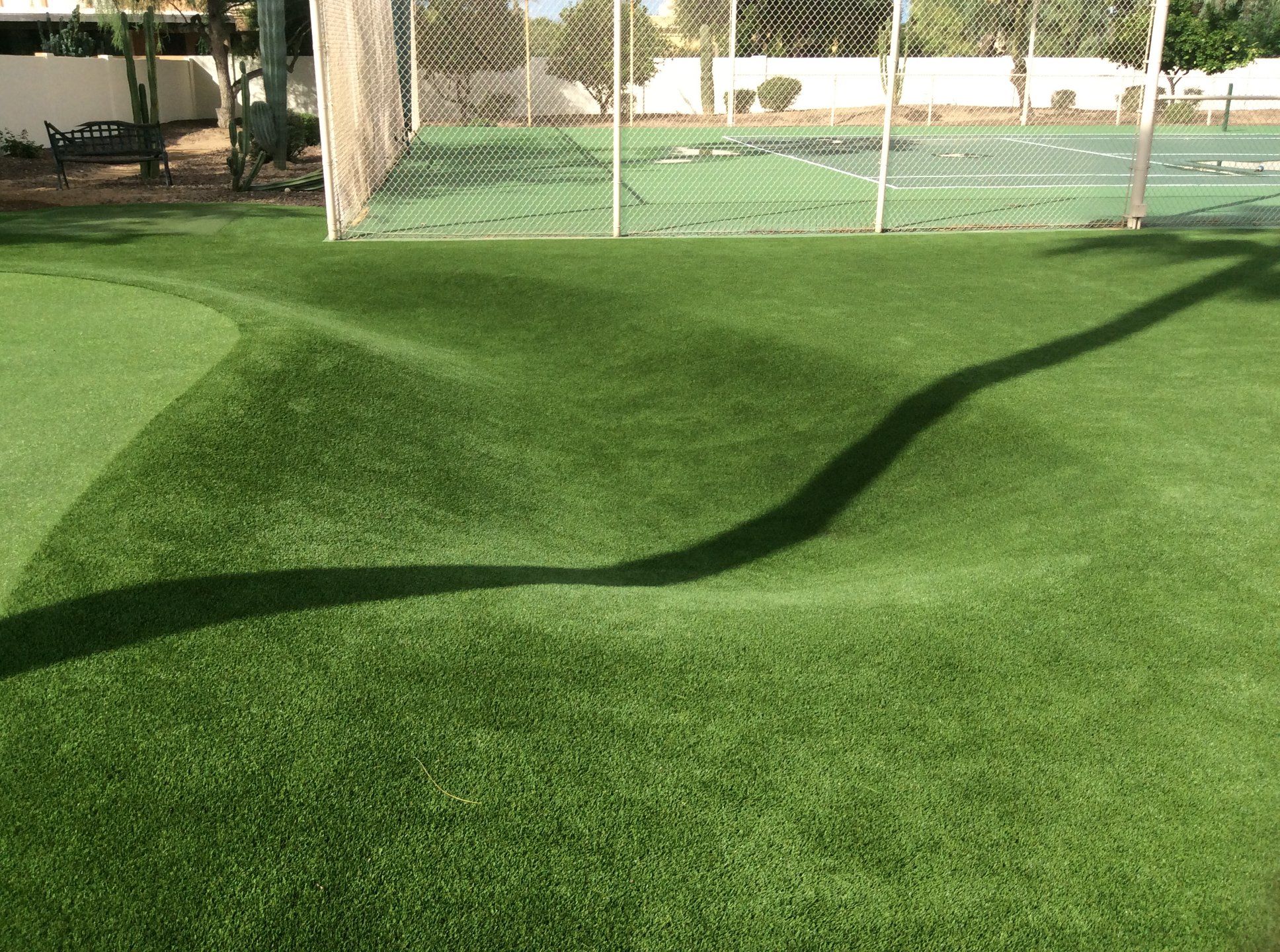 backyard putting greens with artificial grass bunker