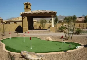 Private Backyard Putting Green in artificial grass