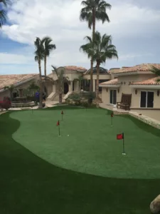 Private Backyard Putting Green in artificial grass