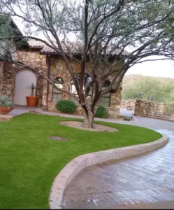 synthetic turf front yard