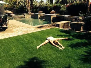 synthetic grass backyard lawn