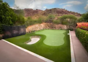 Private Backyard Putting Green in artificial grass