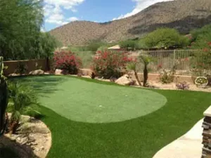 Private Backyard Putting Green in artificial grass